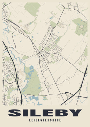 Sileby Street Map Poster