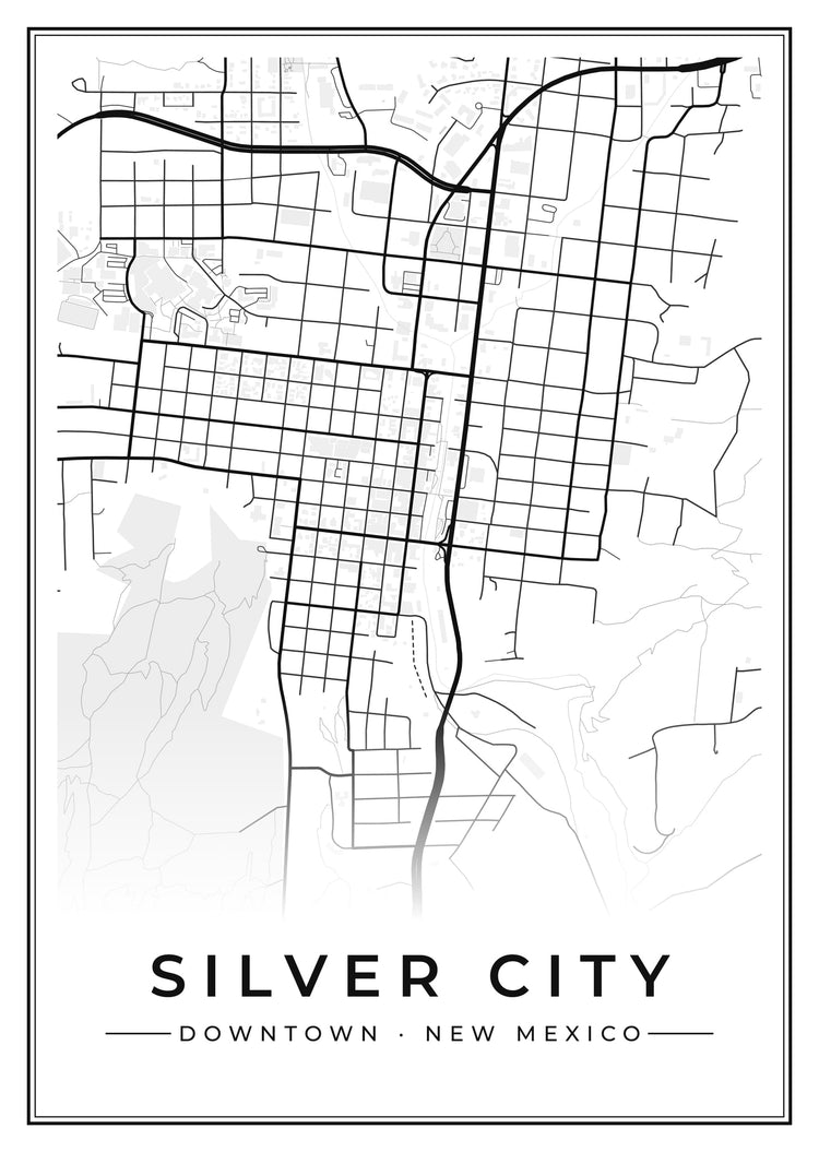 Silver City Downtown Street Map Poster