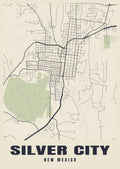 Street map poster of Silver City, New Mexico