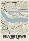 Heritage street map poster of Silvertown, Newham, London