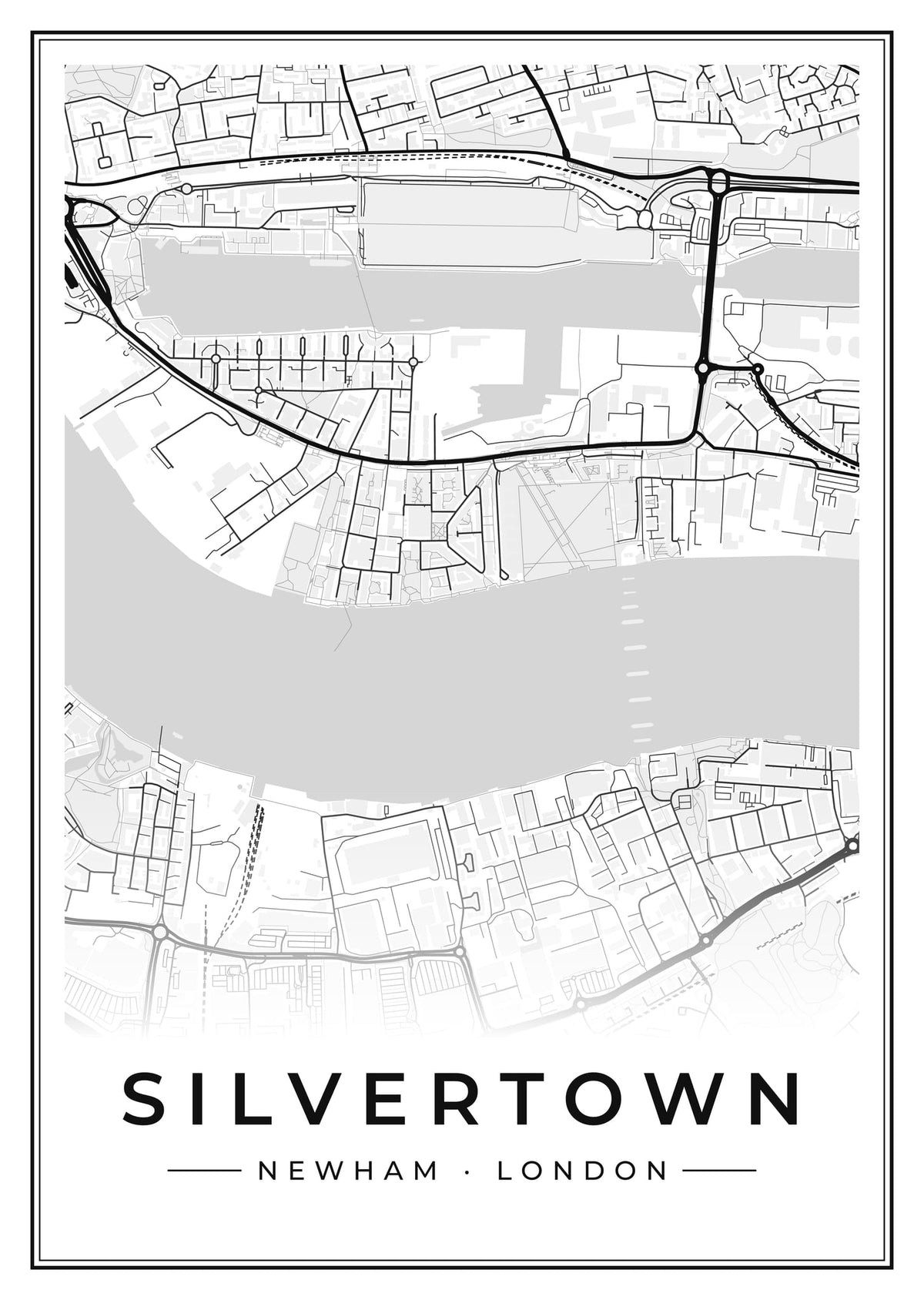 Street map poster of Silvertown, Newham, London
