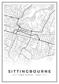 Street map poster of Sittingbourne town centre, Kent