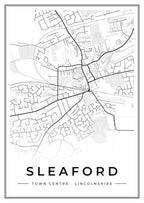 Street map poster of Sleaford town centre, Lincolnshire
