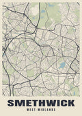 Street map poster of Smethwick, West Midlands