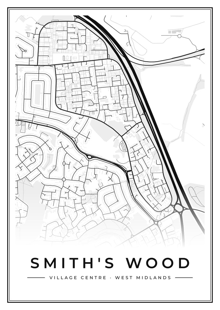 Smith's Wood Village Centre Street Map Poster