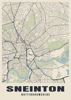 Street map poster of Sneinton, Nottinghamshire