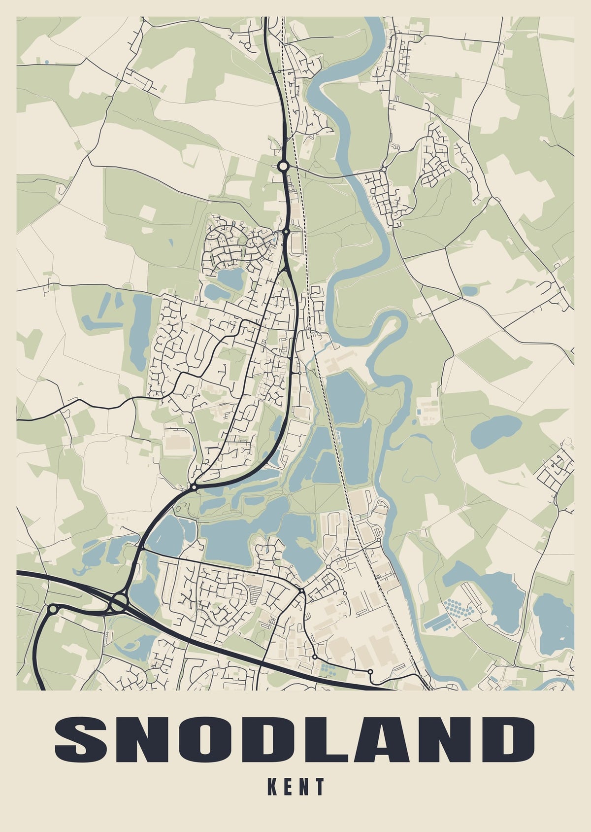 Street map poster of Snodland, Kent