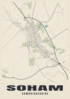 Street map poster of Soham, Cambridgeshire