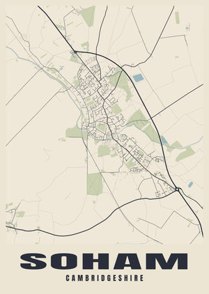 Soham Street Map Poster