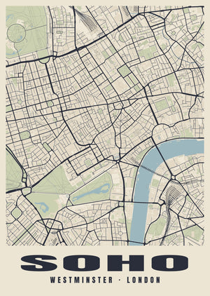Soho Heritage Street Map Poster