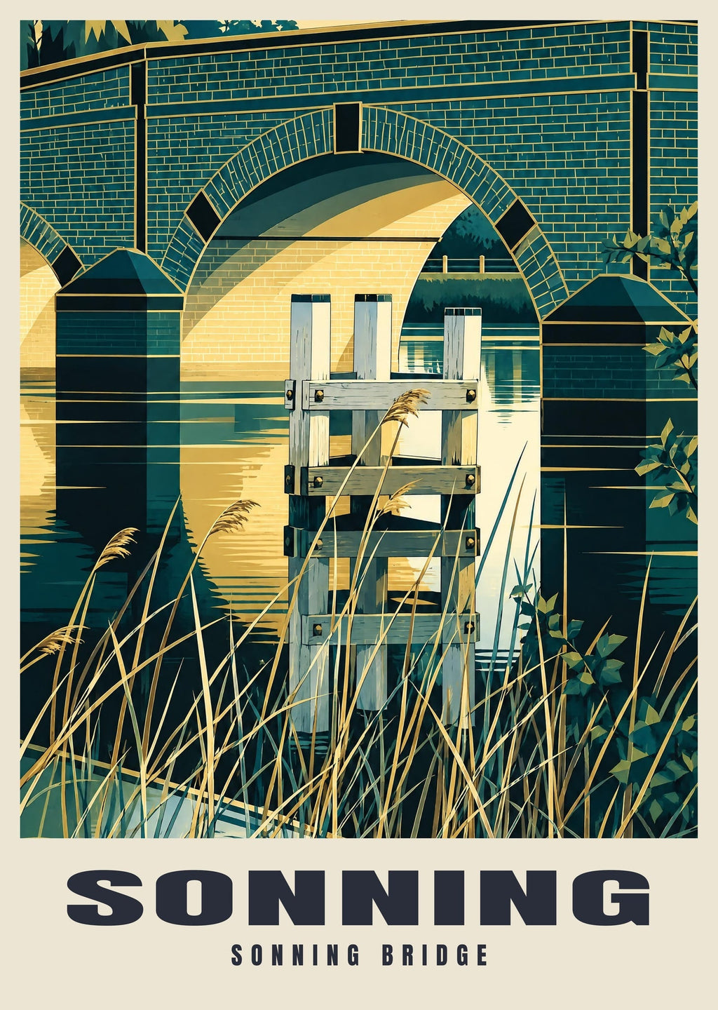 Sonning poster, Sonning Bridge