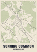 Street map poster of Sonning Common, Oxfordshire