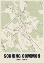 Street map poster of Sonning Common, Oxfordshire