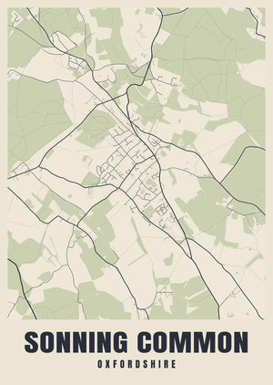 Sonning Common Street Map Poster