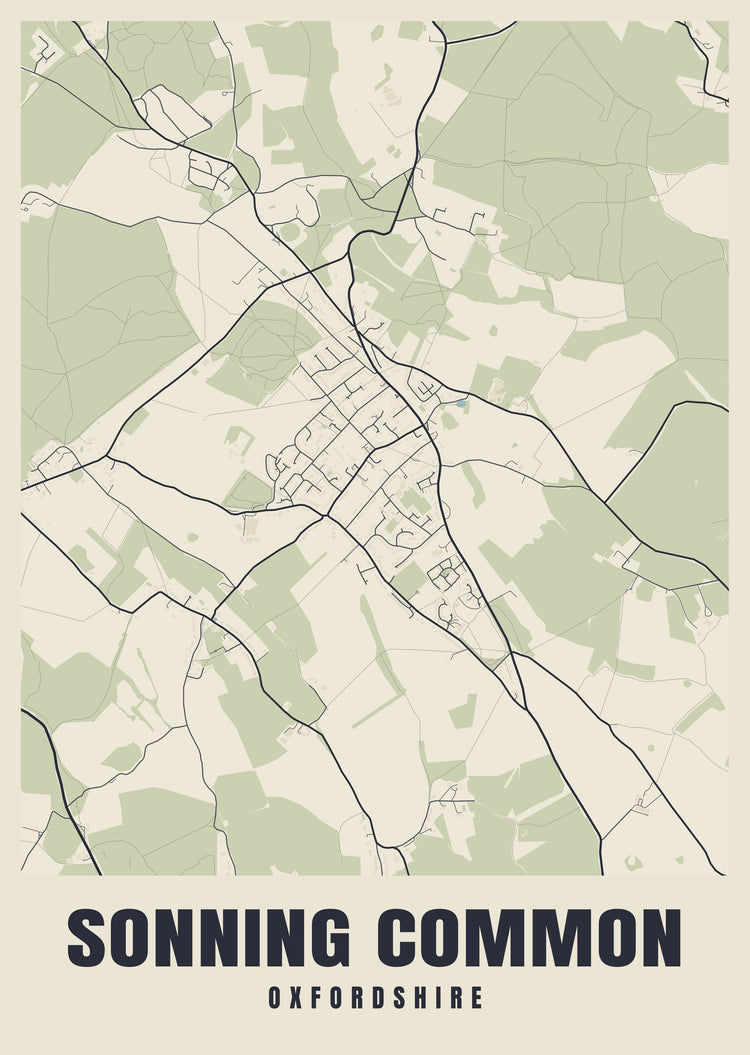 Sonning Common Street Map Poster