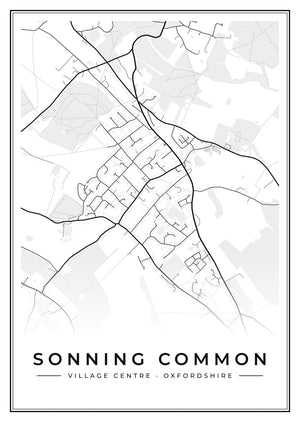 Sonning Common Village Centre Street Map Poster