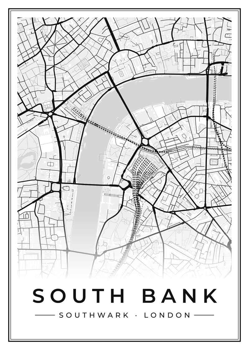 South Bank Street Map Poster