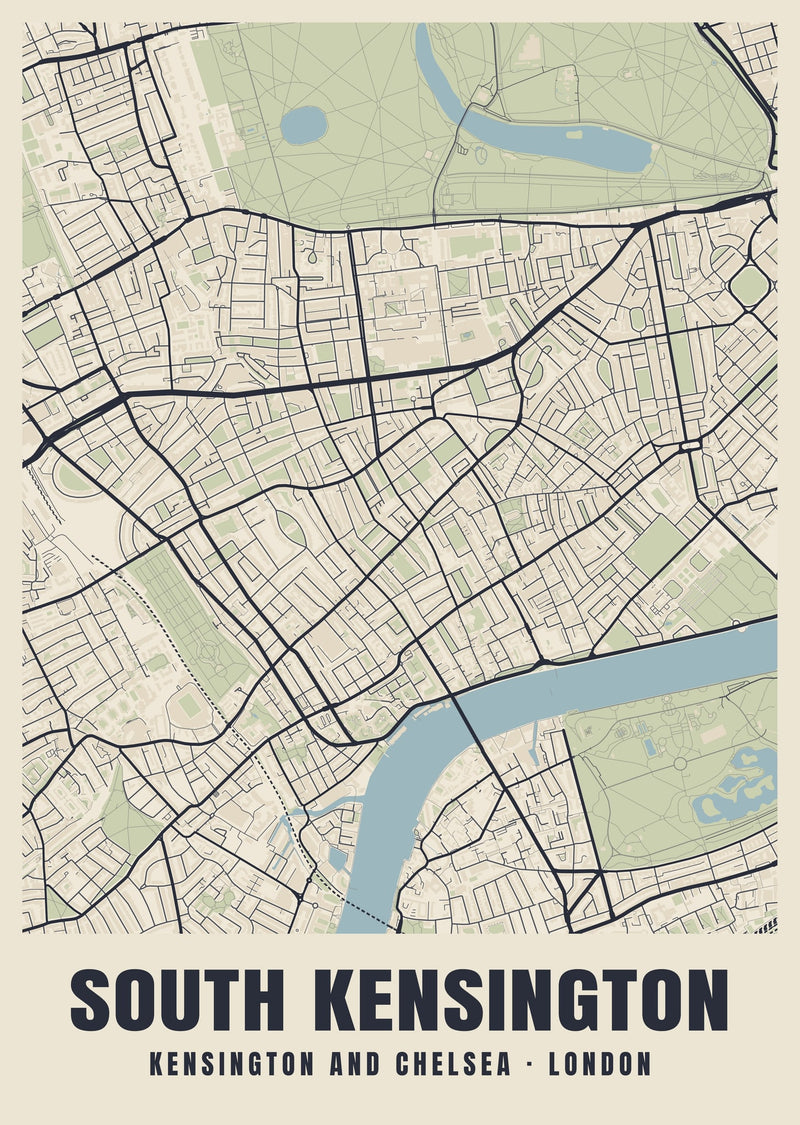 South Kensington Heritage Street Map Poster