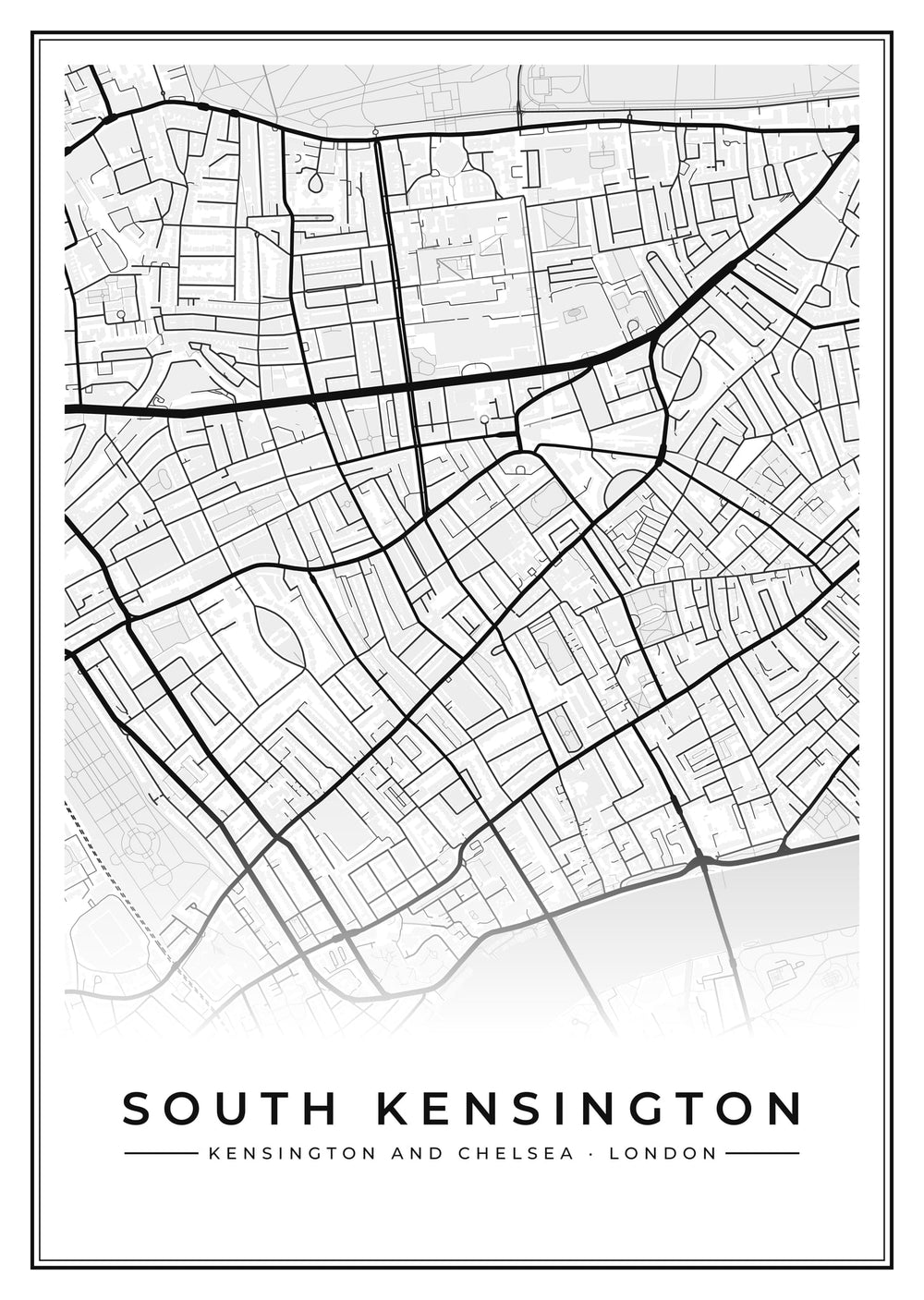 South Kensington Street Map Poster