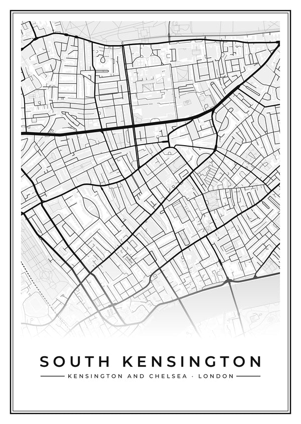South Kensington Street Map Poster