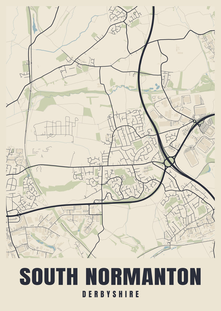 South Normanton Street Map Poster