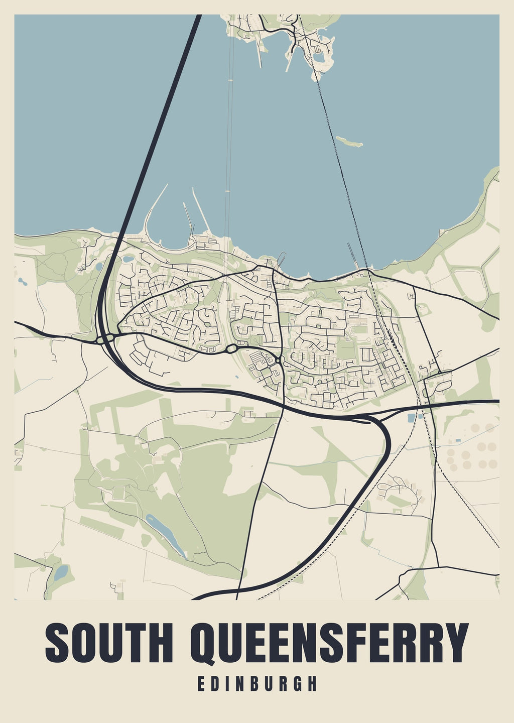 Street map poster of South Queensferry, Edinburgh