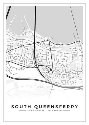 South Queensferry Town Centre Street Map Poster