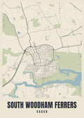 Street map poster of South Woodham Ferrers, Essex
