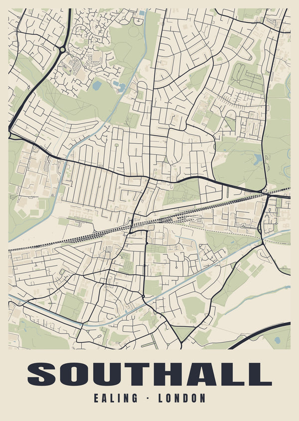Southall Heritage Street Map Poster