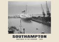 Aquitania in the Harbour, Southampton — Historic photograph print, 1935
