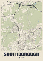 Street map poster of Southborough, Kent