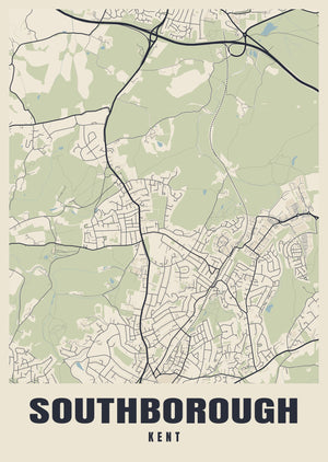 Southborough Street Map Poster