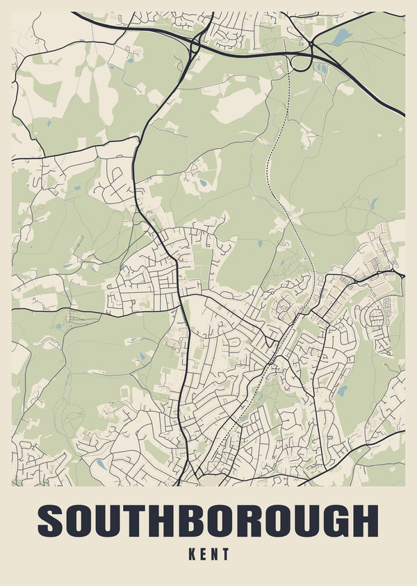 Southborough Street Map Poster