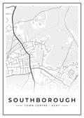 Street map poster of Southborough town centre, Kent