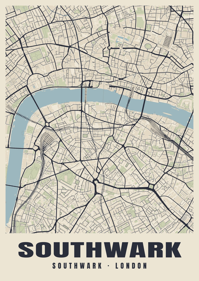 Southwark Heritage Street Map Poster
