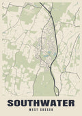 Street map poster of Southwater, West Sussex
