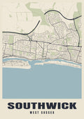 Street map poster of Southwick, West Sussex