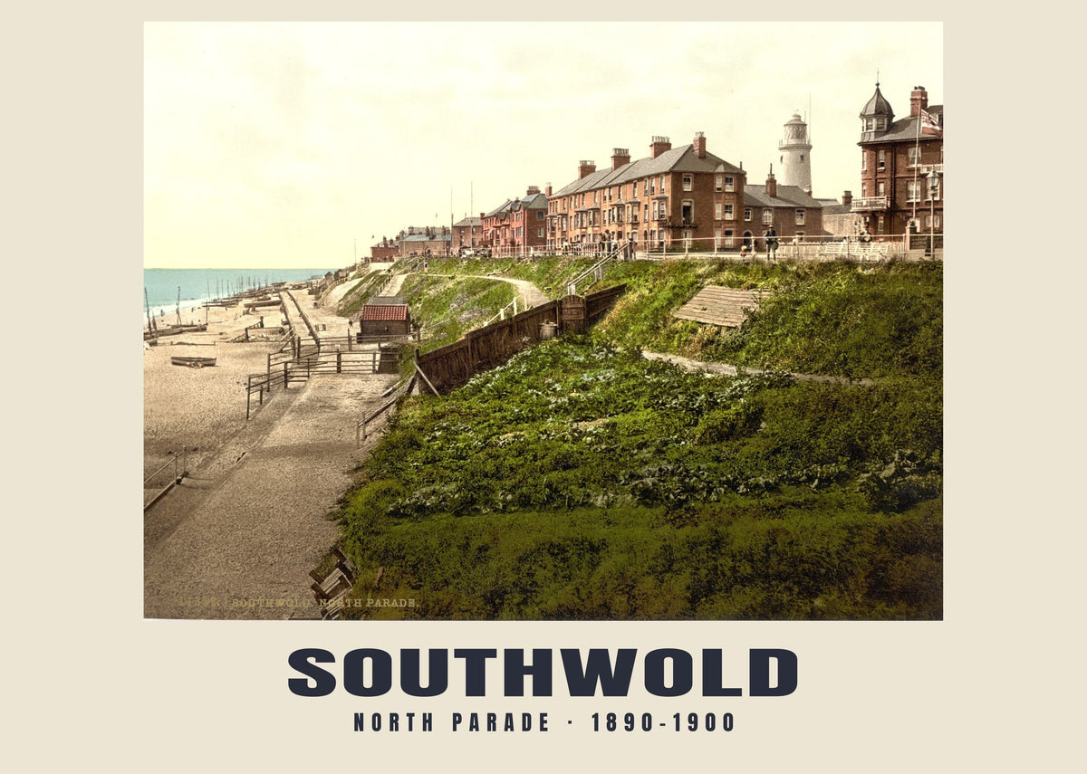 North Parade, Southwold — Vintage photochrom print, 1890–1900