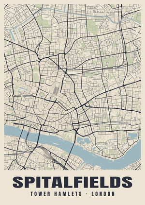 Spitalfields Heritage Street Map Poster