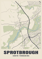 Street map poster of Sprotbrough, South Yorkshire