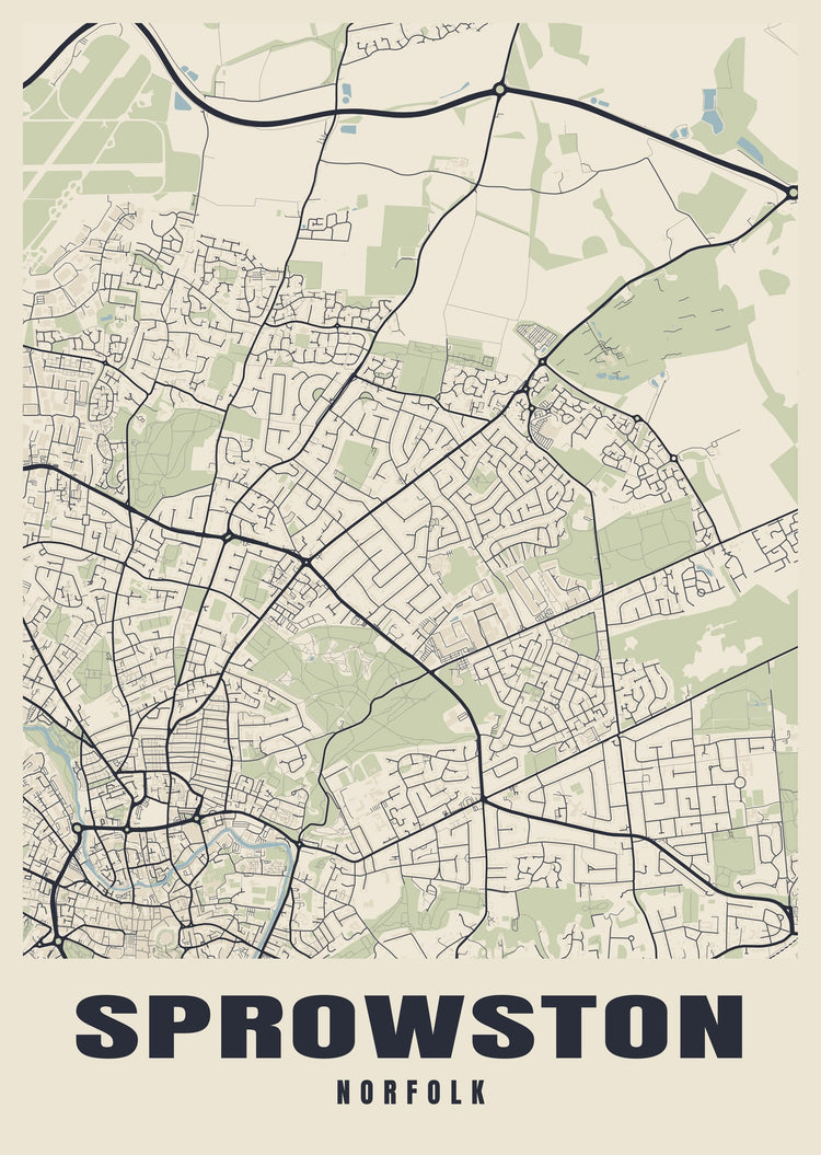 Sprowston Street Map Poster