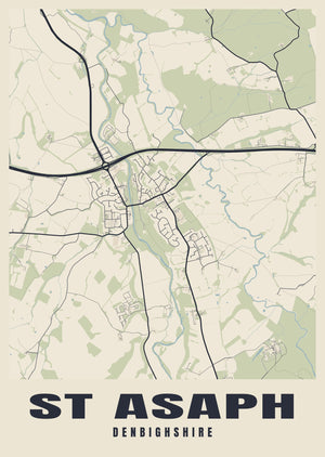 St Asaph Street Map Poster