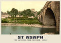 The Cathedral from the River, St Asaph, 1890s heritage photograph