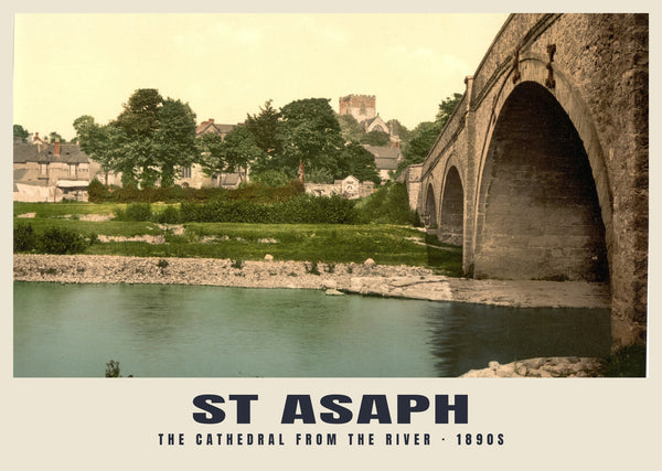 La catedral desde el río, St Asaph, c. 1890–1900 Heritage Print