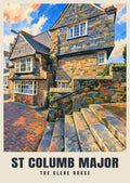 The Glebe House, St Columb Major poster, Gouache style