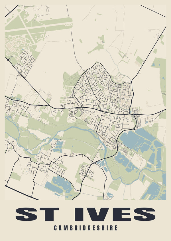 St Ives Street Map Poster