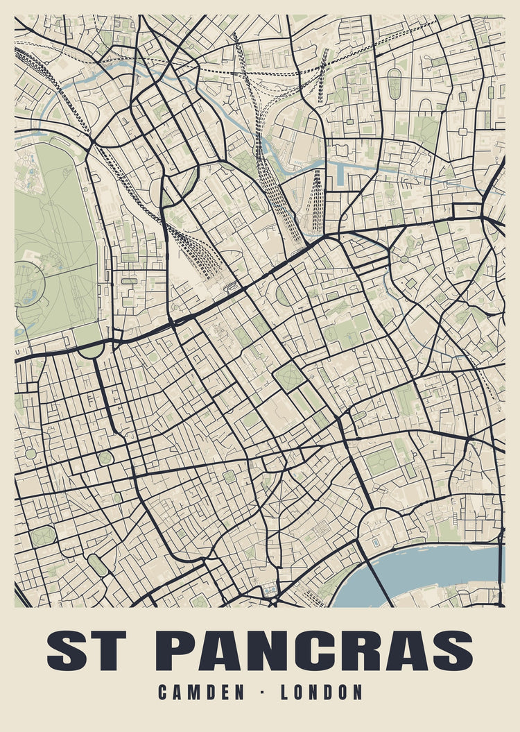 St Pancras Heritage Street Map Poster