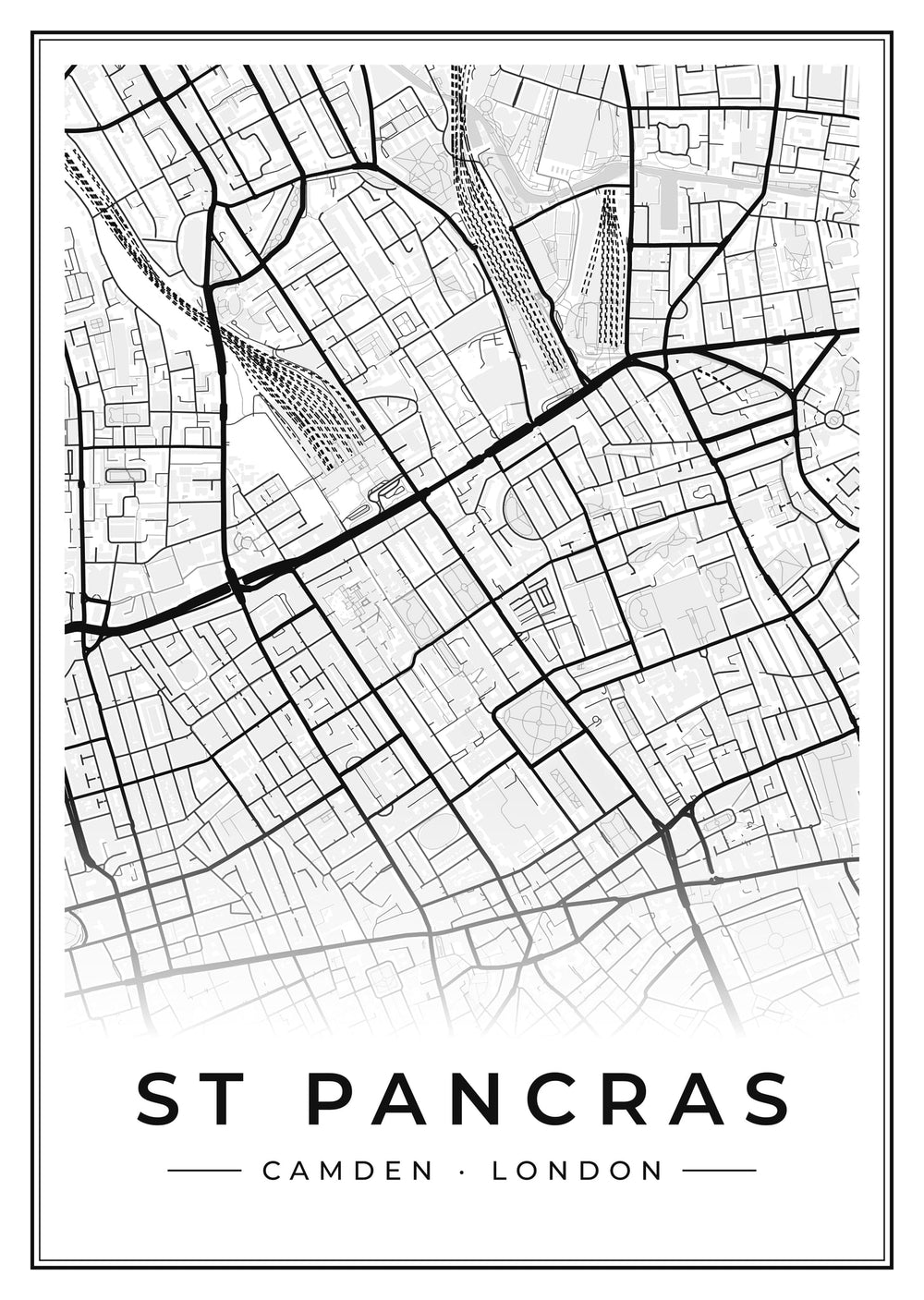 St Pancras Street Map Poster
