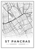 Street map poster of St Pancras, Camden, London