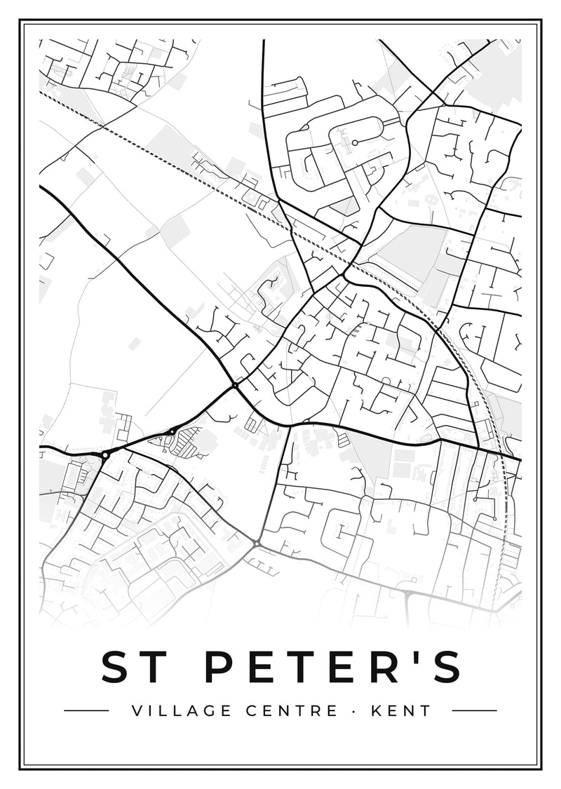 St Peter's Village Centre Street Map Poster